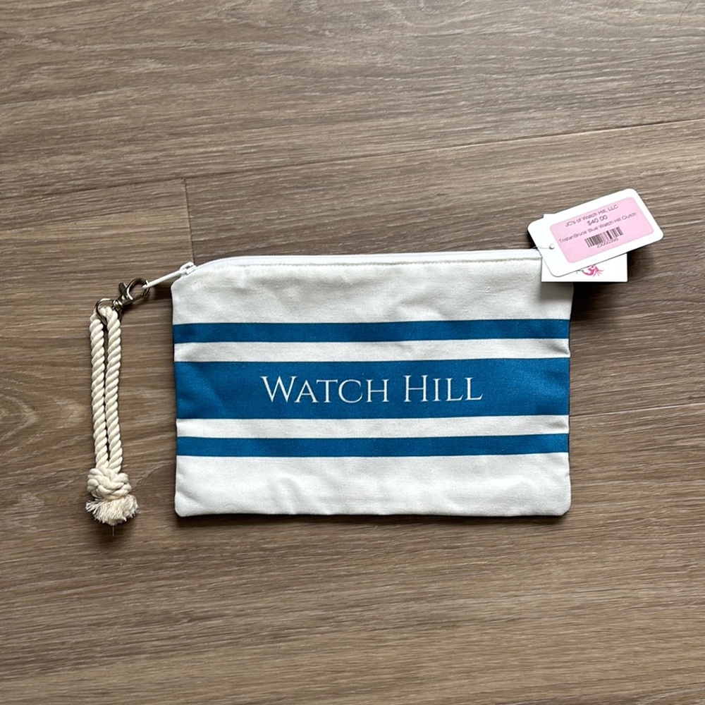 Striped Pouch with Rope Zipper
